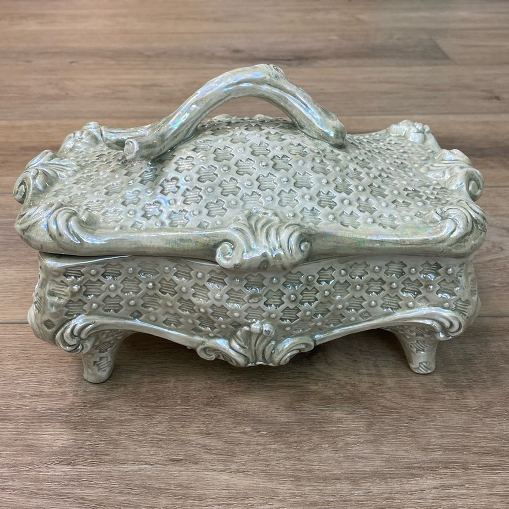 Vintage Italian Ceramic Lidded Trinket Box